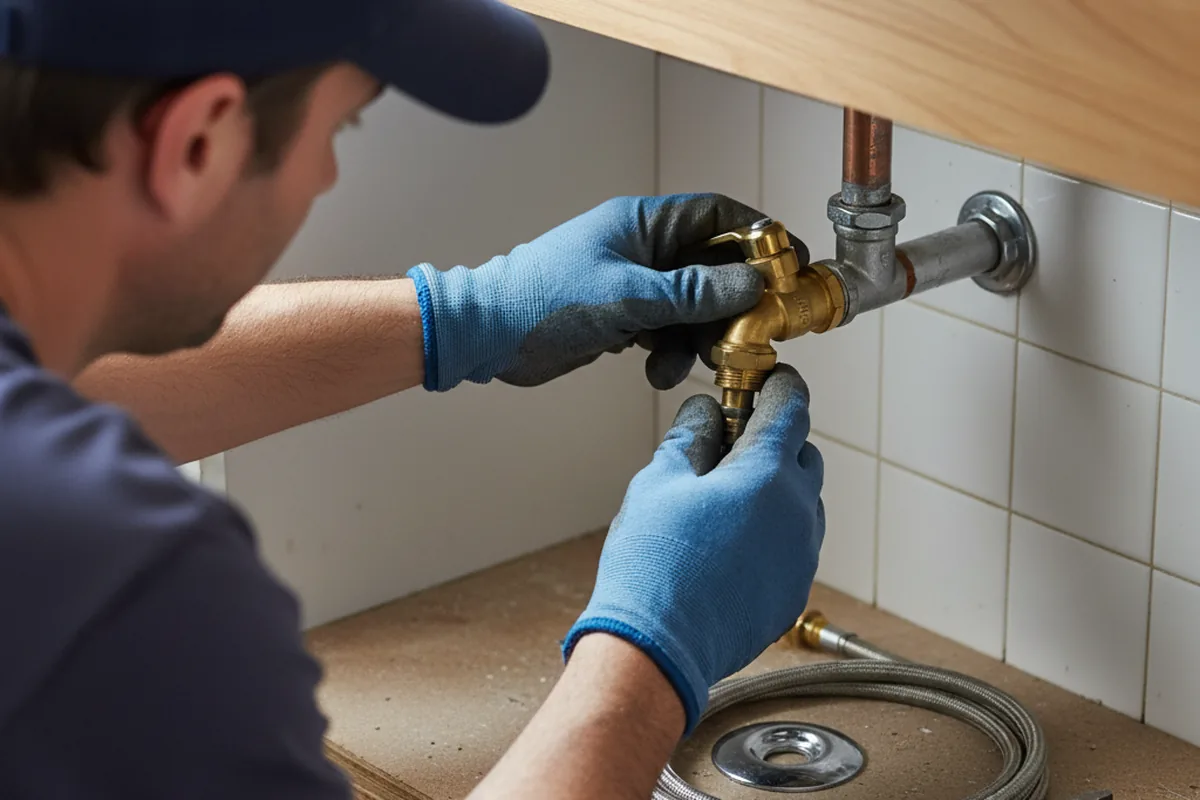 Shutoff valve and fitting work during Emergency Plumbing in Minot